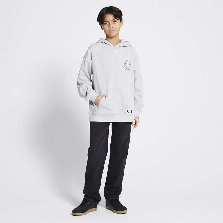 Printed hoodie "Logan" Grey melange 4